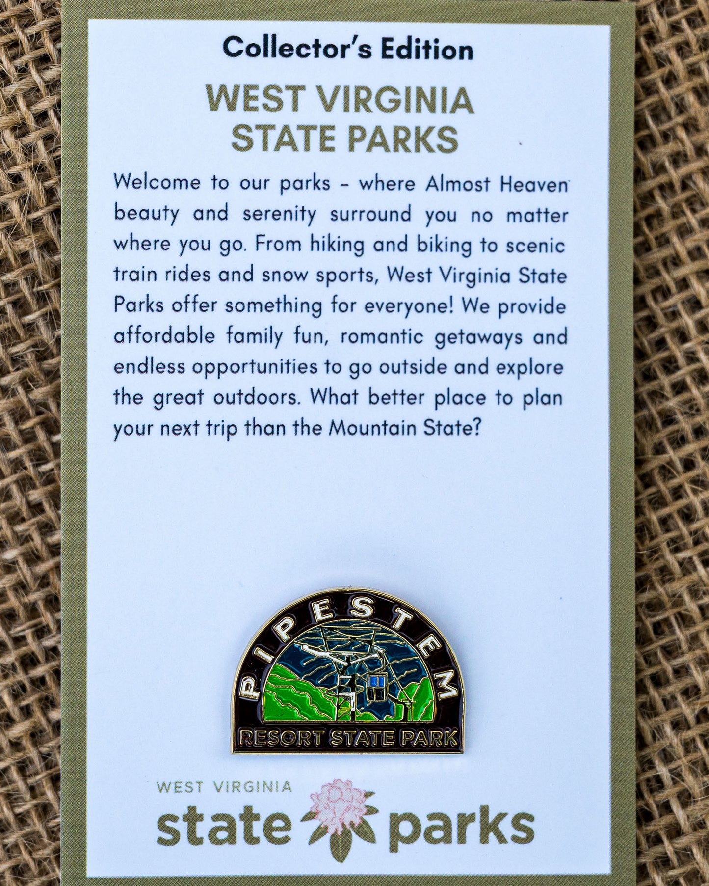 Pipestem Resort State Park Collector's Tram Edition Enamel Pin