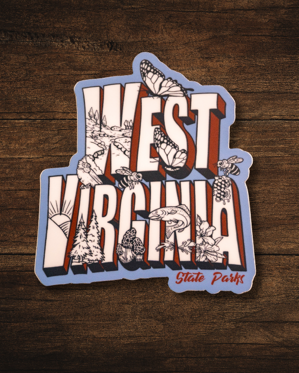 Vintage Postcard WV Sticker by Loving WV