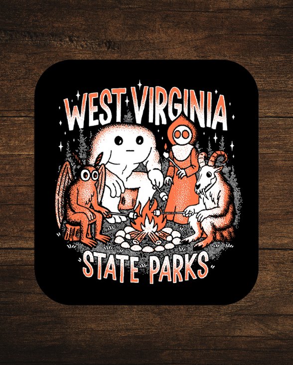 Cryptid Campfire at West Virginia State Parks sticker