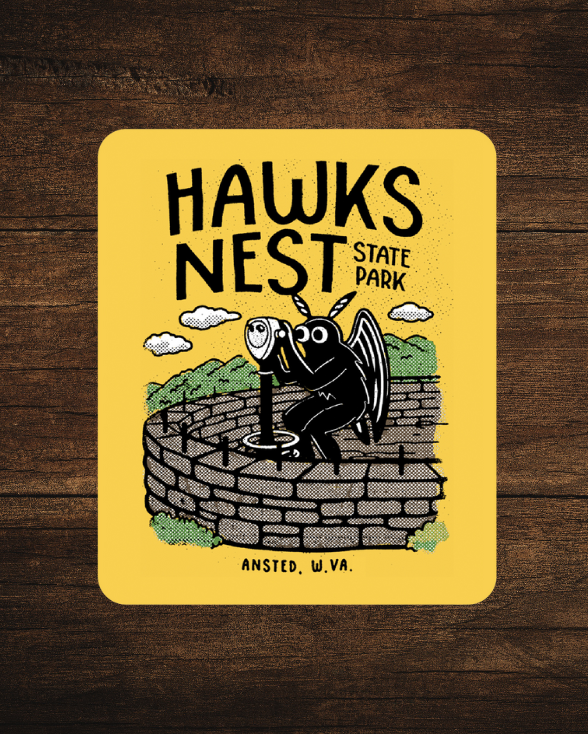 Mothman Hiking in Blackwater Falls State Park sticker