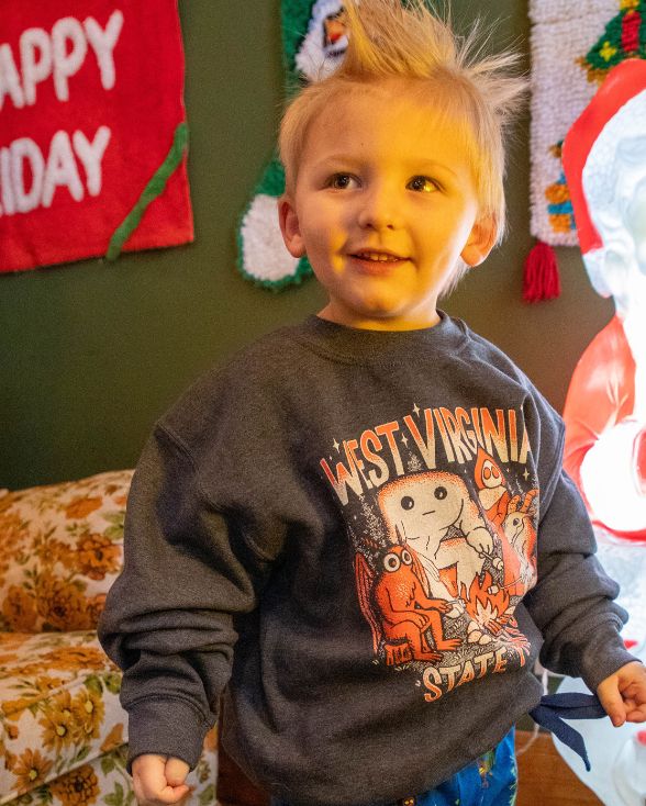 Cryptid Campfire at West Virginia State Parks Kids Crewneck