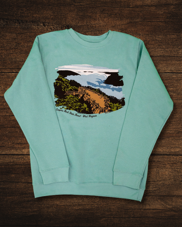 Coopers Rock State Forest Painted Crewneck Sweatshirt