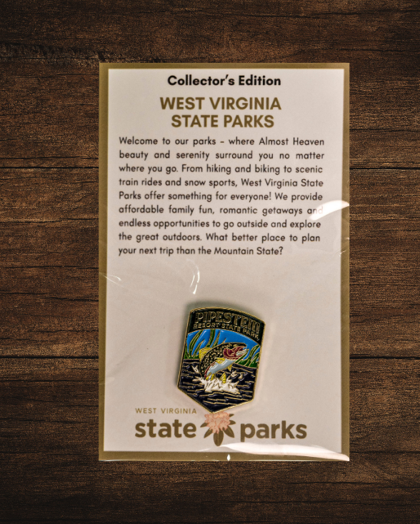 Pipestem Resort State Park Collector's Jumping Trout Edition Enamel Pin