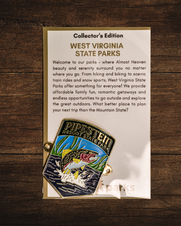 Pipestem Resort State Park Collector's Jumping Trout Edition Enamel Medallion