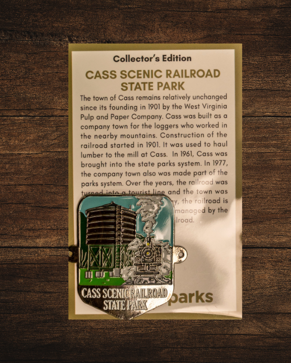 Cass Scenic Railroad State Park Collector's Water Tower Edition Enamel Medallion