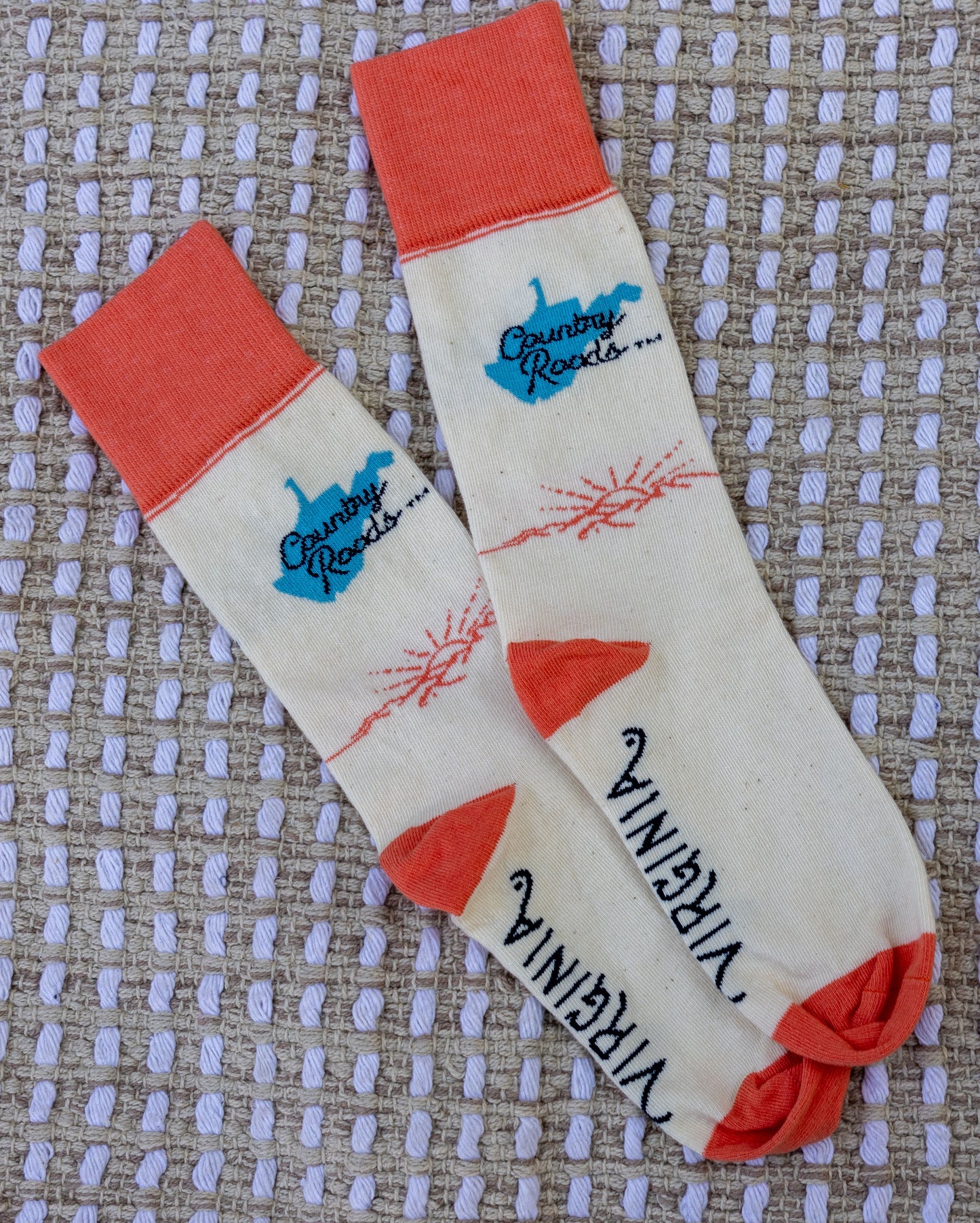 Country Roads Cotton Crew Socks