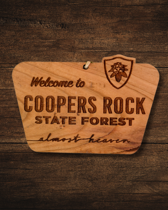 Welcome to Coopers Rock State Forest Wooden Ornament