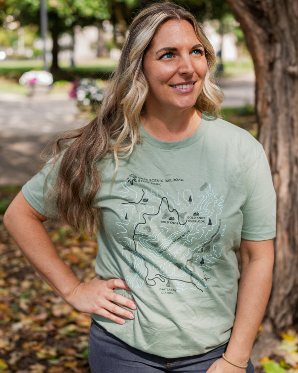 Cass Scenic Railroad State Park Trail Map T-shirt