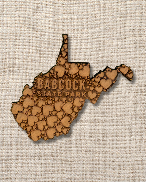 Babcock State Park Wooden Hearts Magnet