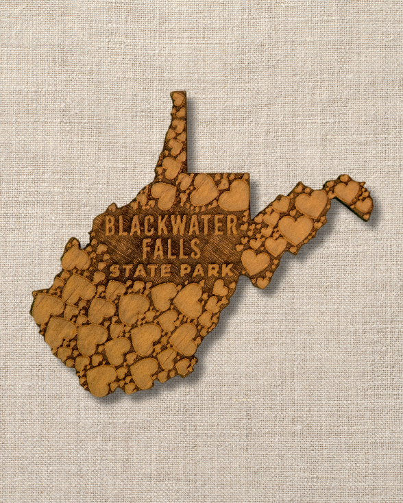 Blackwater Falls State Park Wooden Hearts Magnet