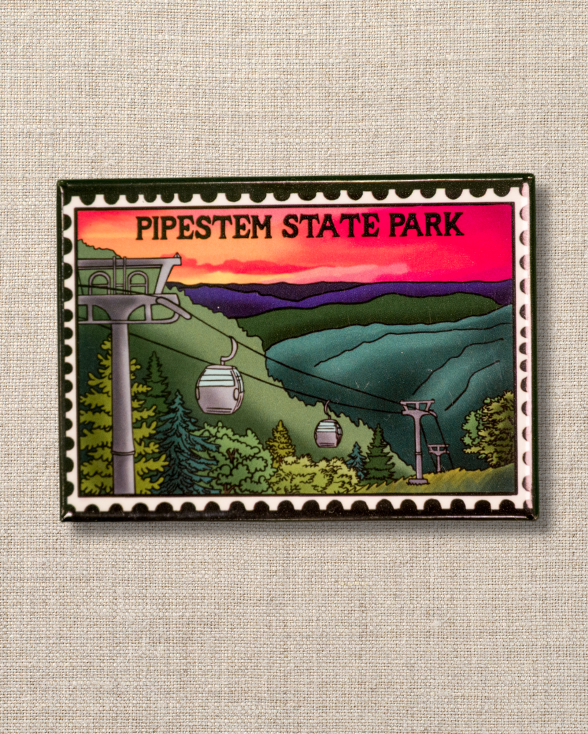 Pipestem Resort State Park Postage Stamp Magnet