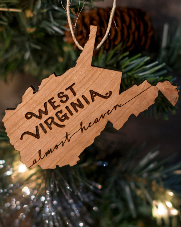 West Virginia Wooden Ornament