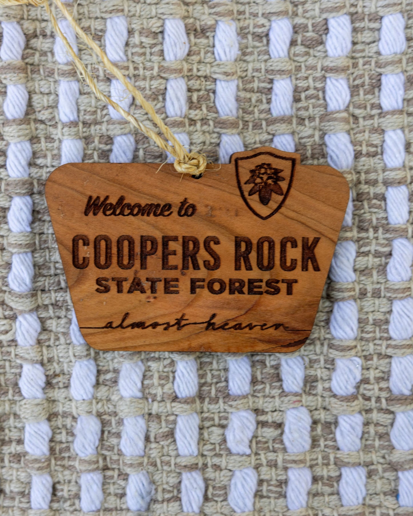 Welcome to Coopers Rock State Forest Wooden Ornament