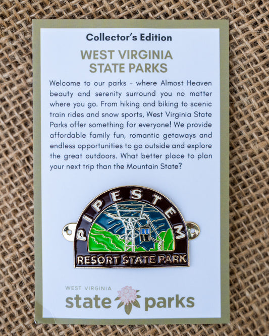 Pipestem Resort State Park Collector's Tram Edition Enamel Medallion