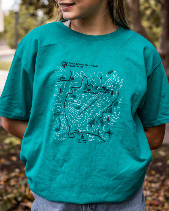 Cass Scenic Railroad State Park Trail Map Kids Tee