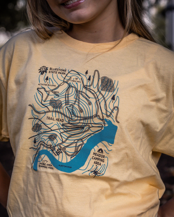 Bluestone State Park Trail Map Kids Tee