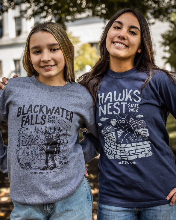 Mothman Hikes to Blackwater Falls State Park Crewneck Sweatshirt * Season Special *