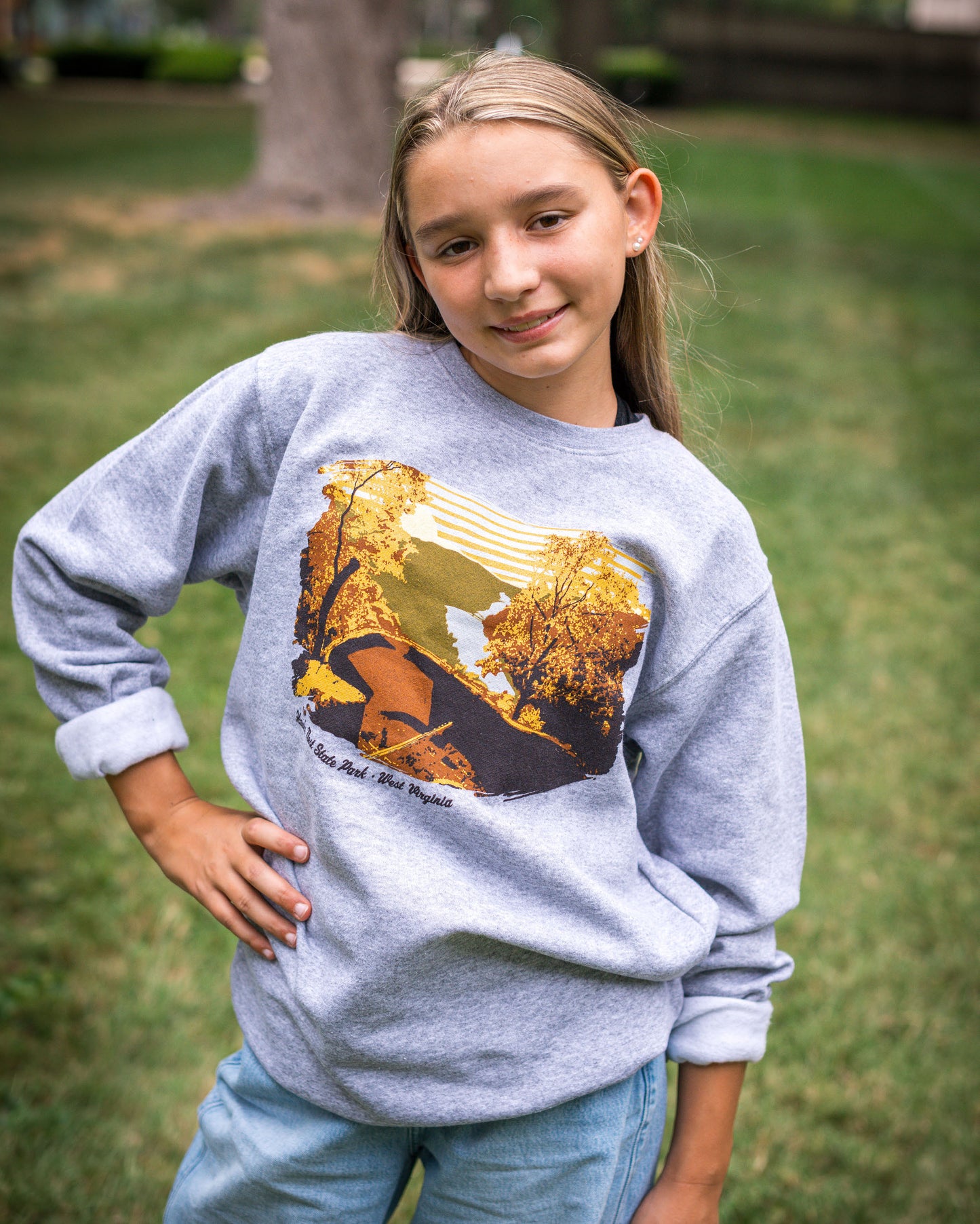 Hawks Nest State Park Painted Crewneck Sweatshirt