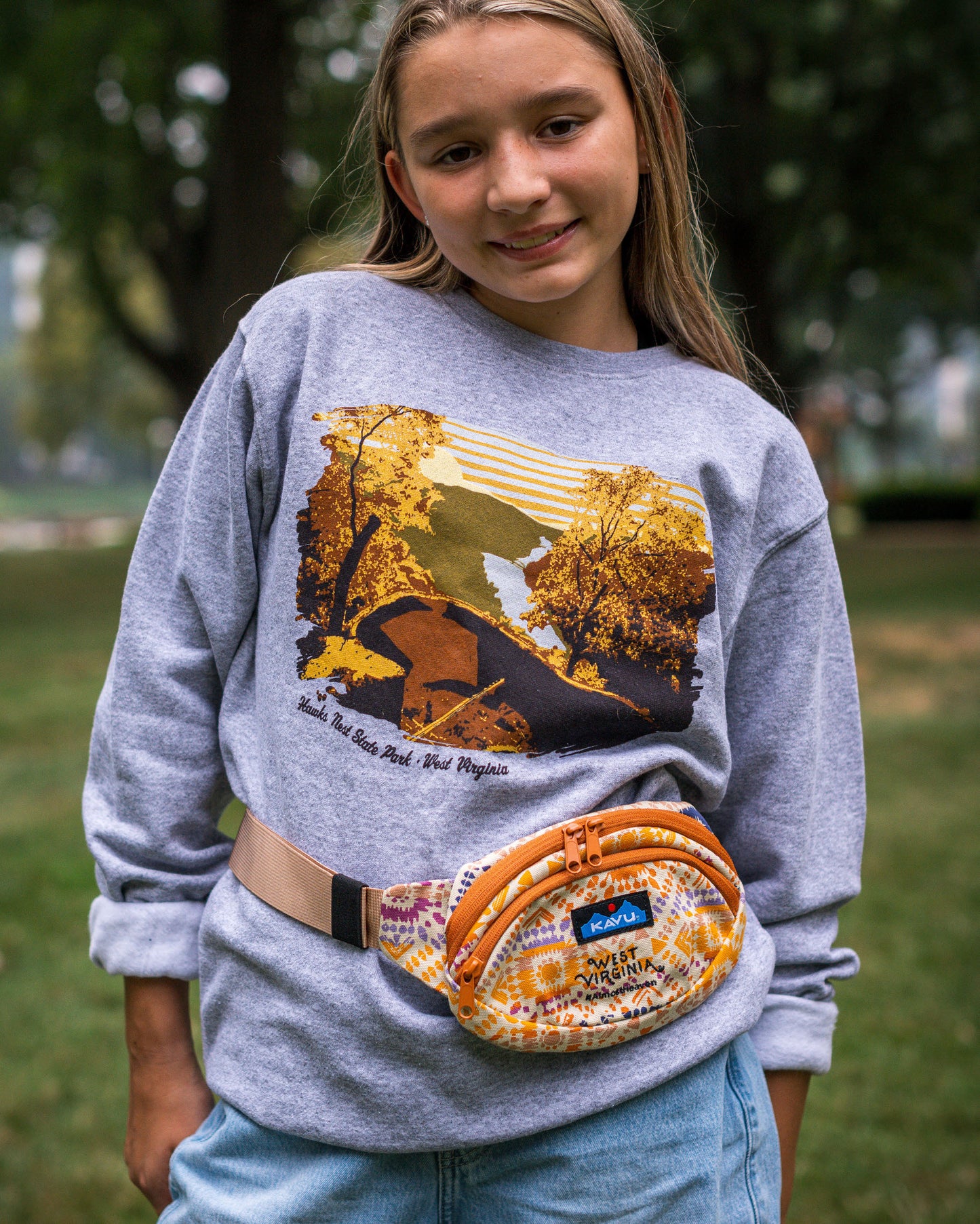 Hawks Nest State Park Painted Crewneck Sweatshirt