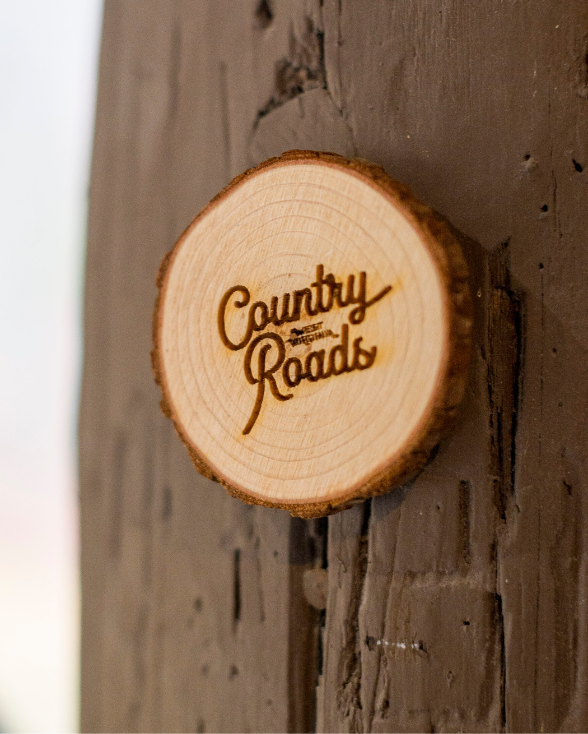 Country Roads Wooden Magnet