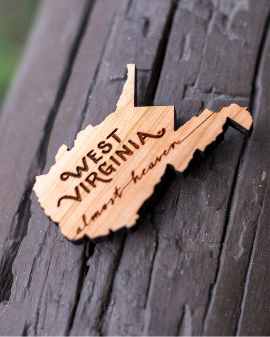 West Virginia Wooden Magnet