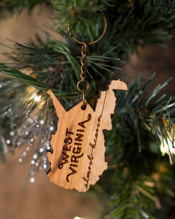 West Virginia Wooden Keychain