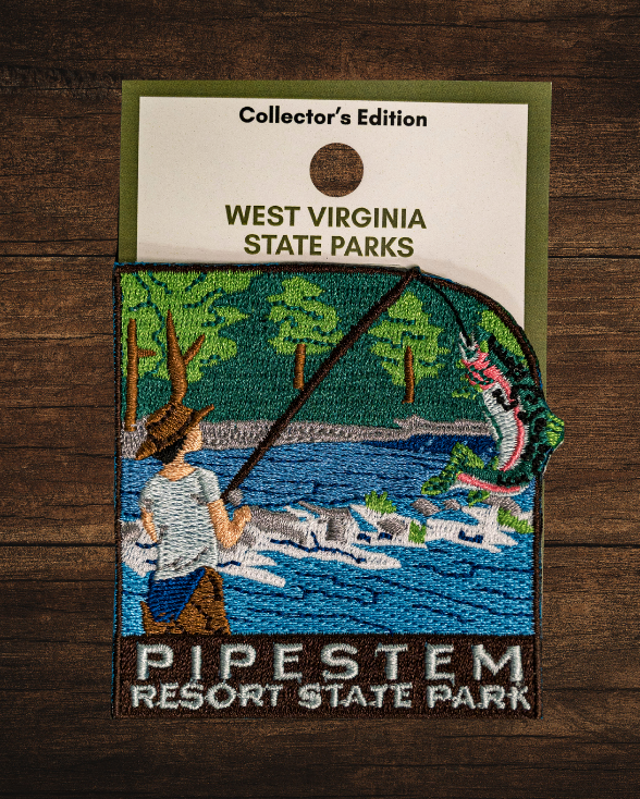 Pipestem Resort State Park Collector's Fisherman Edition Patch
