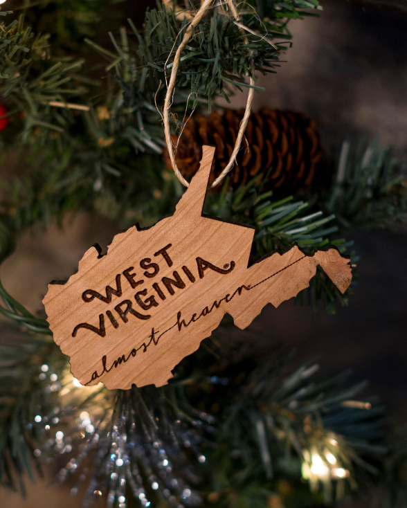 West Virginia Wooden Ornament