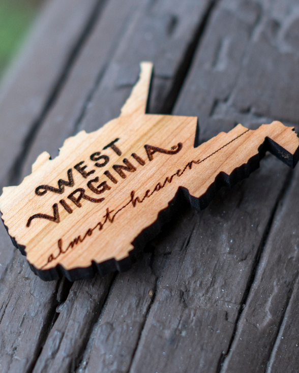 West Virginia Wooden Magnet