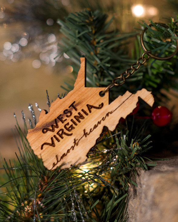 West Virginia Wooden Keychain