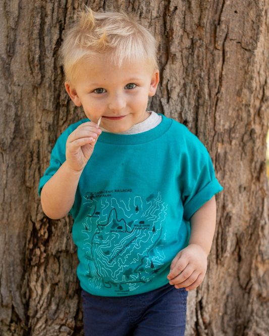 Cass Scenic Railroad State Park Trail Map Kids Tee