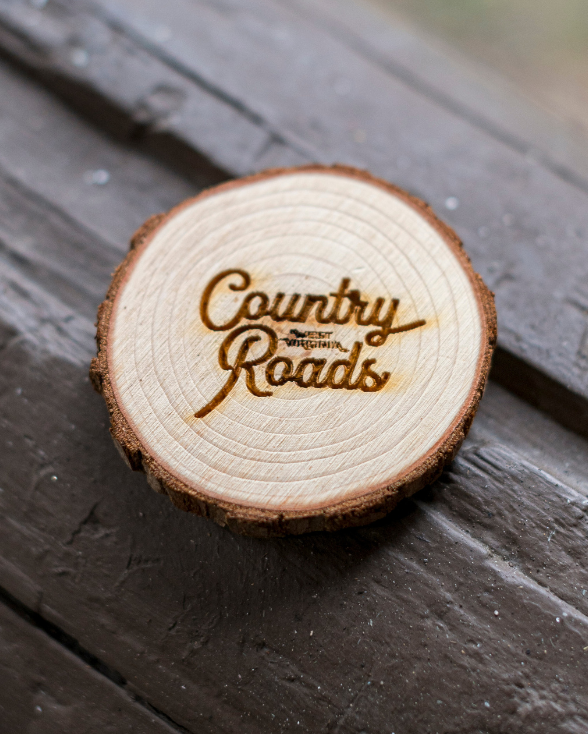 Country Roads Wooden Magnet