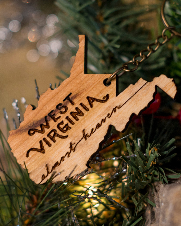 West Virginia Wooden Keychain