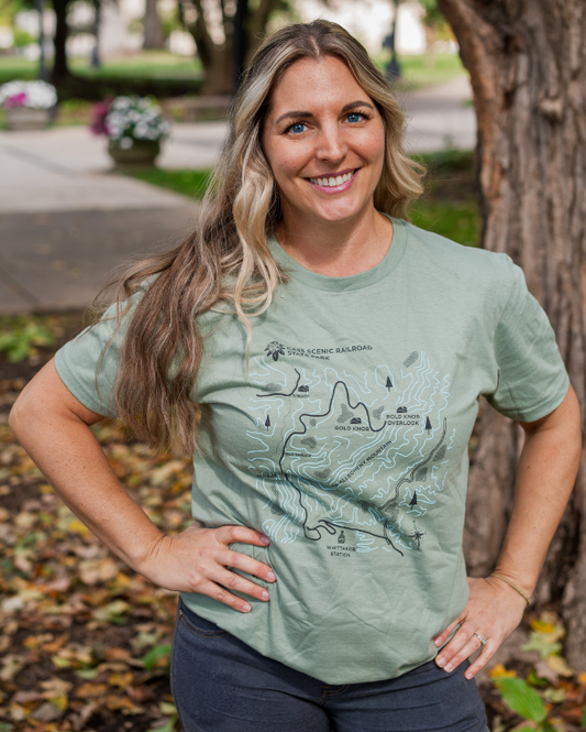 Cass Scenic Railroad State Park Trail Map T-shirt