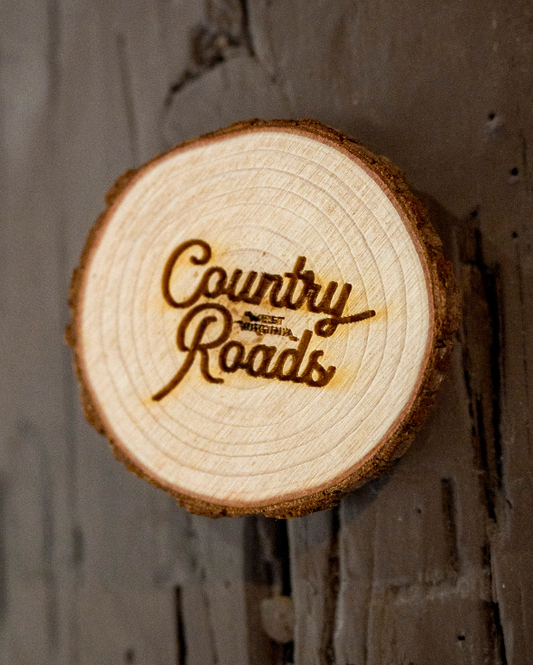 Country Roads Wooden Magnet