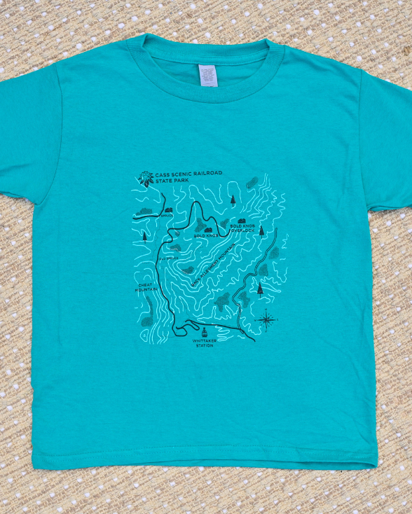 Cass Scenic Railroad State Park Trail Map Kids Tee