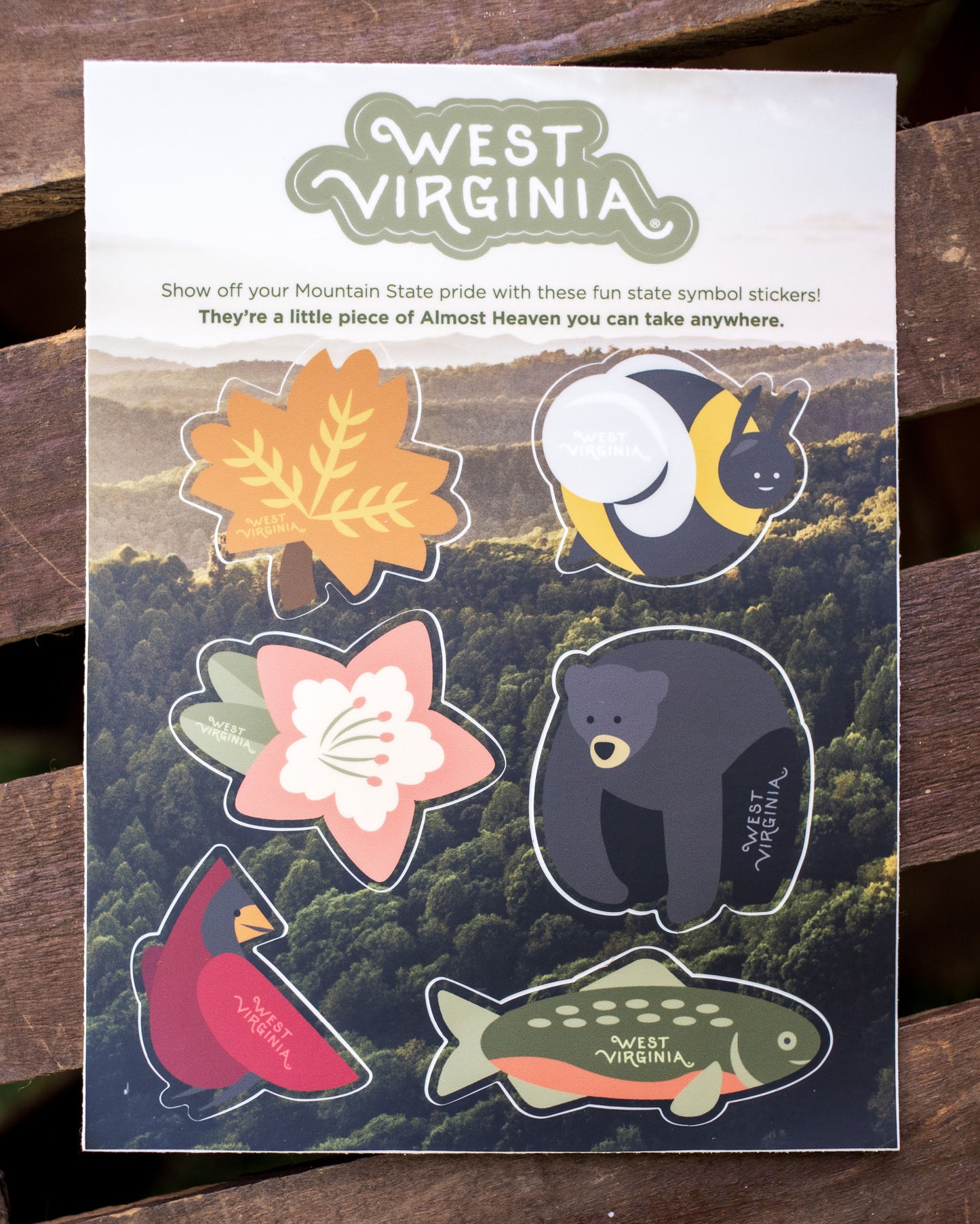 West Virginia State Symbol Sticker Sheet