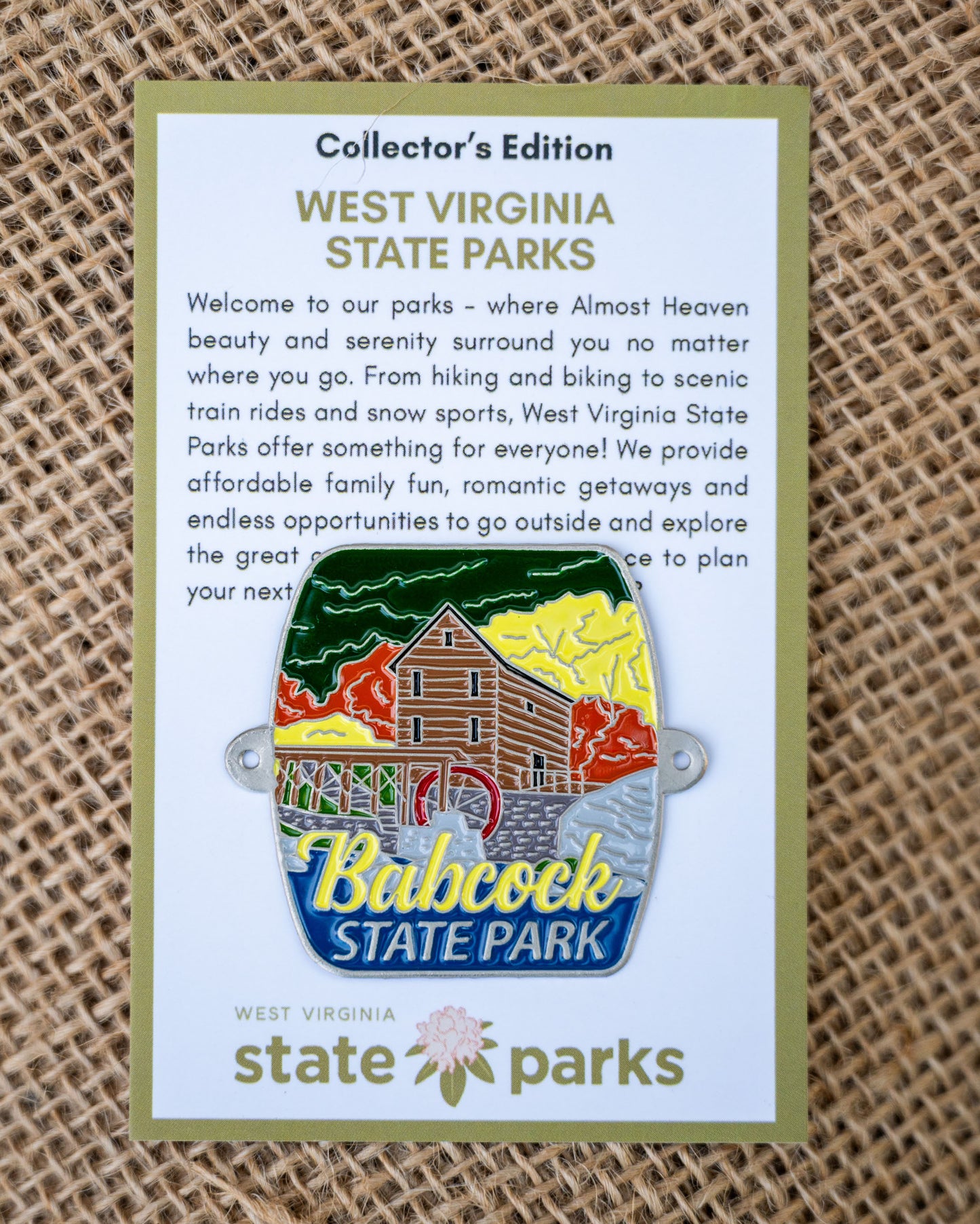 Babcock State Park Collector's Grist Mill Edition Enamel Medallion