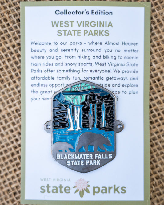 Blackwater Falls State Park Collector's Bear Edition Enamel Medallion
