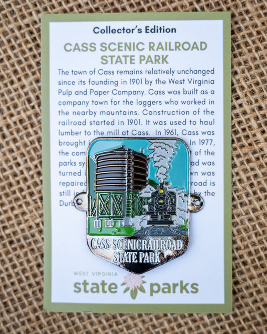 Cass Scenic Railroad State Park Collector's Water Tower Edition Enamel Medallion