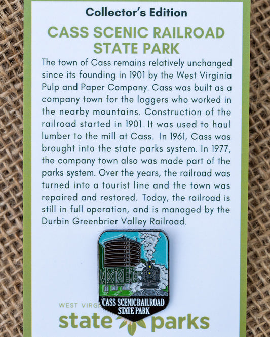 Cass Scenic Railroad State Park Collector's Water Tower Edition Enamel Pin