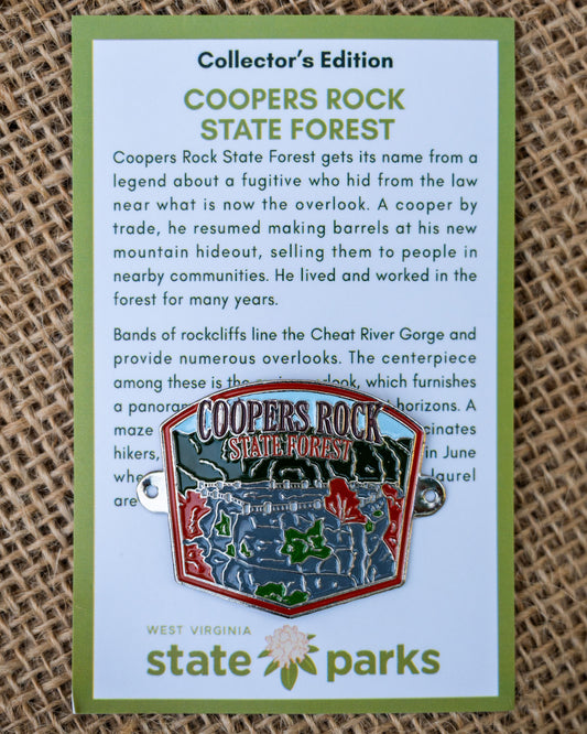Coopers Rock State Forest Collector's Overlook Edition Enamel Medallion