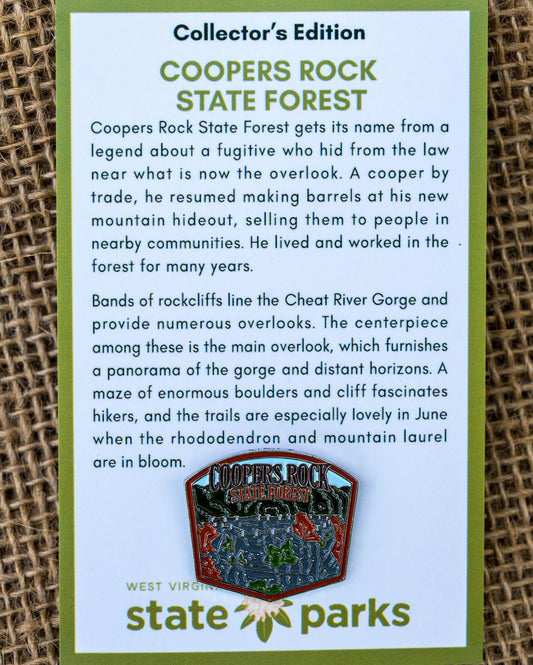 Coopers Rock State Forest Collector's Overlook Edition Enamel Pin